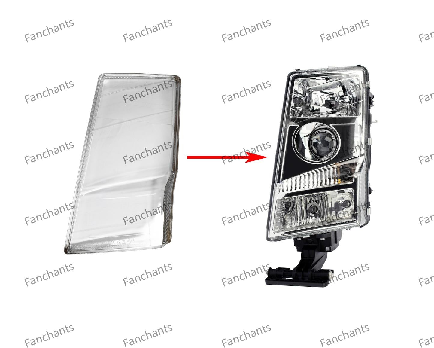 20710525 20379429 20710525 21001663 20379428 20710524 Lens Head Lamp Right Left for VOLVO Trucks FH12 FM12 FM9 - EuroTruckParts