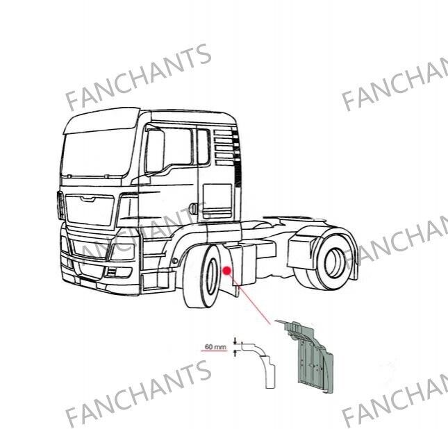 81664100360 81612100676 81664100180 81612100675 81664100181 81664100361 Mudguard