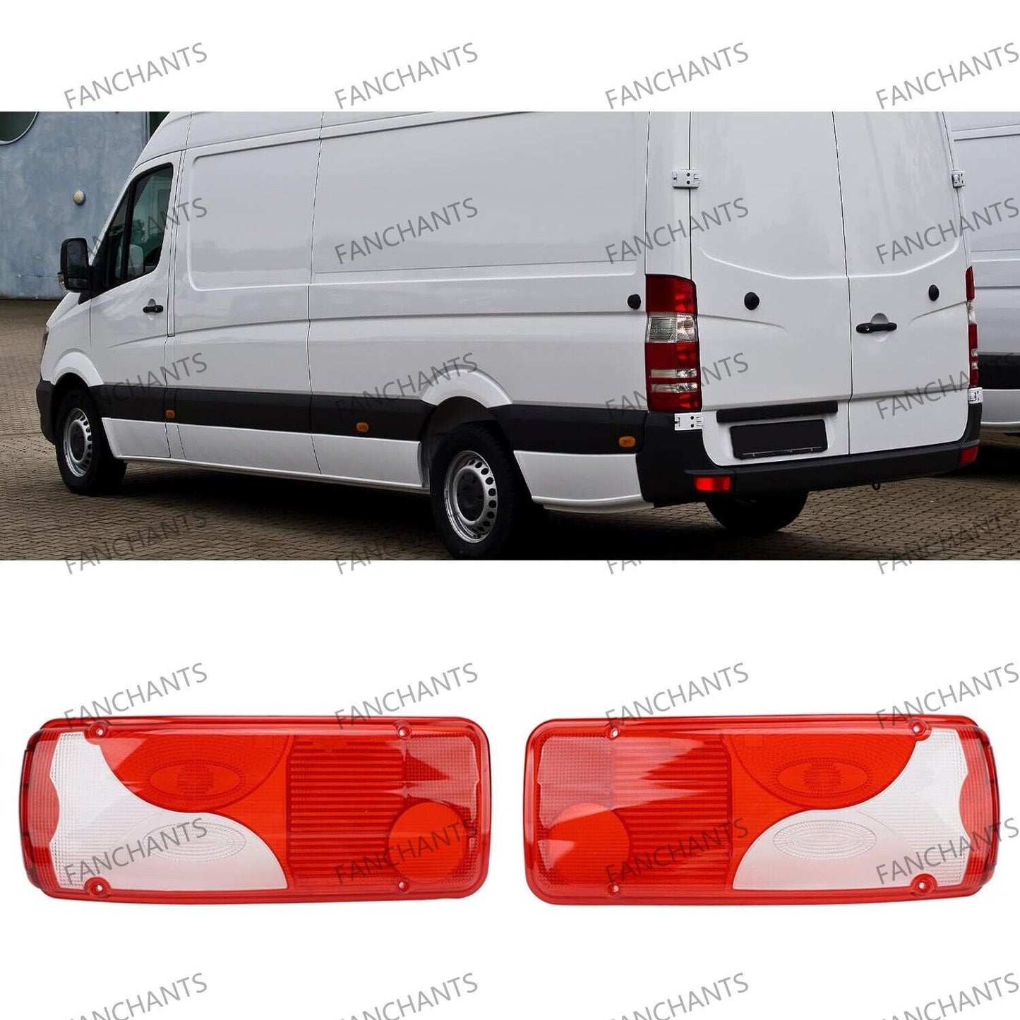Rear Tail Light Lamp Lens Pairs (Right & Left) for Scania VW MAN BENZ Sprinter
