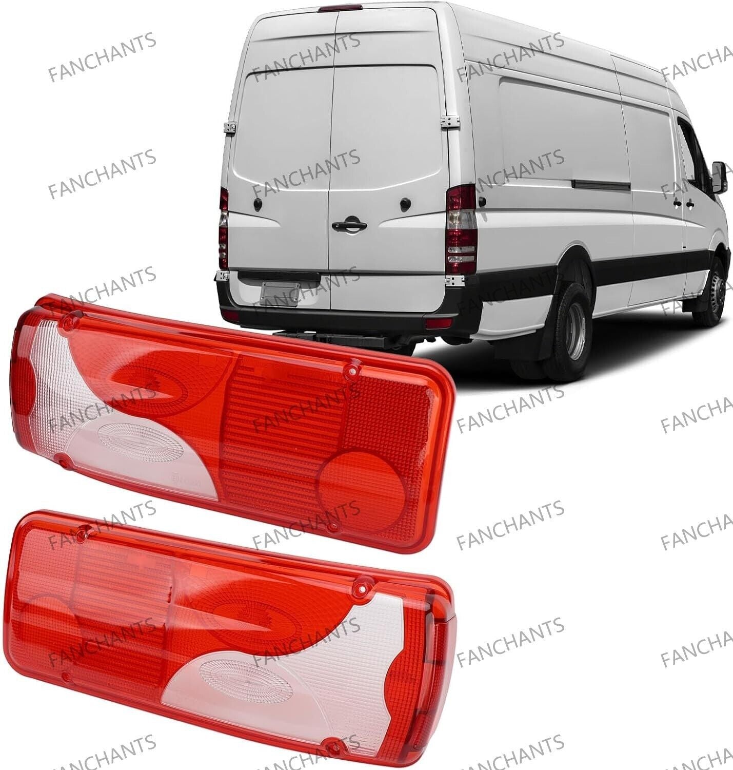 Rear Tail Light Lamp Lens Pairs (Right & Left) for Scania VW MAN BENZ Sprinter