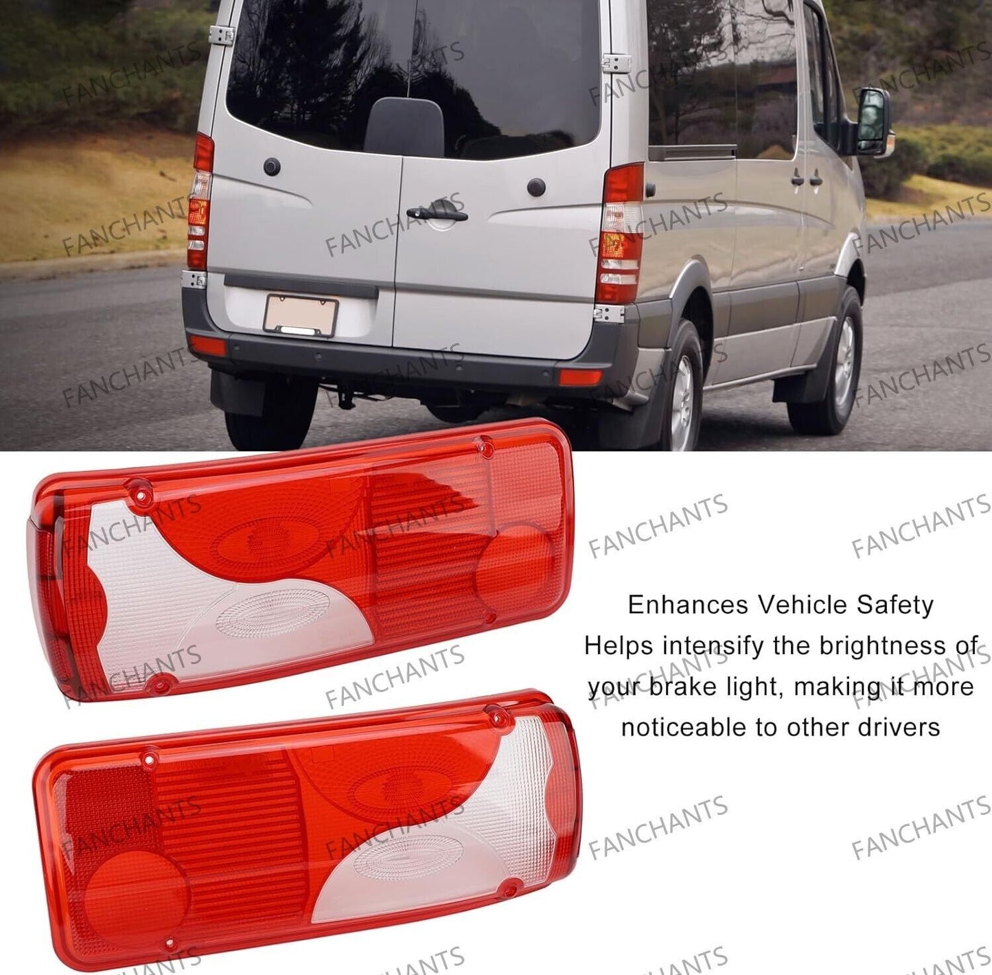 Rear Tail Light Lamp Lens Pairs (Right & Left) for Scania VW MAN BENZ Sprinter