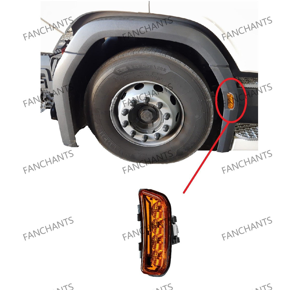 2334728 Scania LED Mudguard | ISO 9001 & ECE R10-Certified Multi-OE Validated LED Mudguard Assembly for S-Series EU Trucks - EuroTruckParts